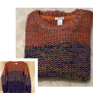 Forever 21 Orange/ Purple Thick Knit Sweater